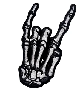 Rock On Skeleton Hand - Embroidered Patch - Picture 1 of 2