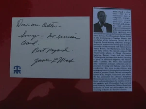 AUTOGRAPH JAMES L. MACK: BLACK COMPOSER, CONDUCTOR: DECEASED 1926 - 2006 - Picture 1 of 5