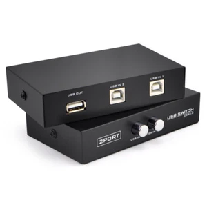 2 Port USB 2.0 Sharing Manual Switch Box Hub 2 PCS Share 1 USB Device Printer UK - Picture 1 of 6