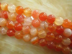 Cuentas sueltas redondas de gema de ónix ágata roja natural de 8 mm 15"" ##HK2102 - Imagen 1 de 1