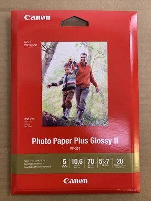 CANON PP-301 *5X7  Inkjet Photo Paper Plus Glossy II- 20 Sheets - Image 1 of 4