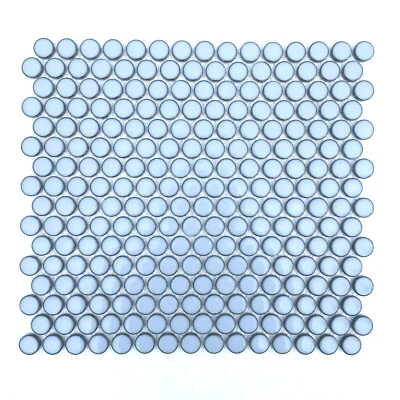 3/4 x 3/4 пенни круглый Raku стиль Cielo синий фарфор мозаика стены и пол - Изображение 1 из 4