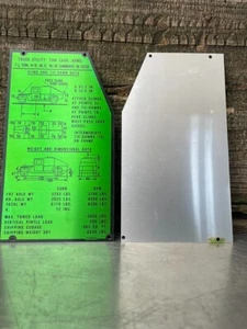 Sling and Tie Down DATA PLATE M1036 HMMWV M998 Tow Carrier - Picture 1 of 4