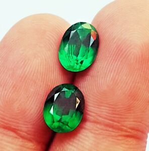 Green Garnet Oval Shape Pair Total 4 to 6 Ct (each 2 to 3) Certified Loose Gems