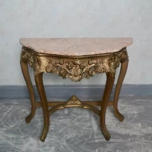 Marble Console Table Gilt Rococo - Picture 1 of 12