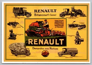 Postal Renault Anuncio Billancourt Granja Tractores Camiones Motores - Imagen 1 de 2