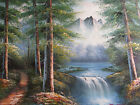 landscape forest trees large oil painting canvas original mountains woods art 5