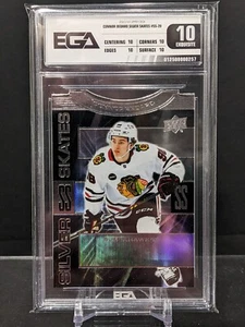 Patines plateados de cubierta superior 2023-24 Silver Rookie Connor Bedard EGA 10 ETIQUETA NEGRA - Imagen 1 de 2