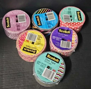 Lot of 6 - Scotch 3M Duct Tapes Variety of Designs 1.88 Inch x 10 Yards New - Picture 1 of 4