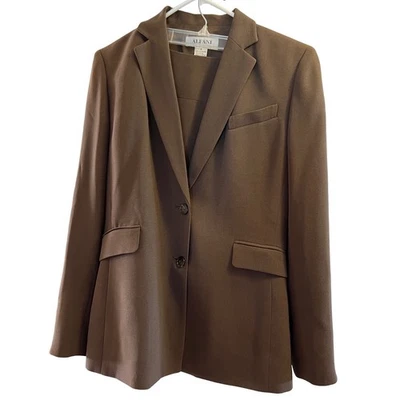 Traje Blazer Falda Vintage Alfani Para Mujer 3 Piezas Marrón Talla 2 Pantalones Talla 4 Corea Foto 1 de 4