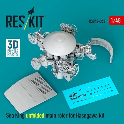 Rotore principale aperto Sea King per Hasegawa (stampato in 3D) 1:48 ResKit R... - Immagine 1 di 3