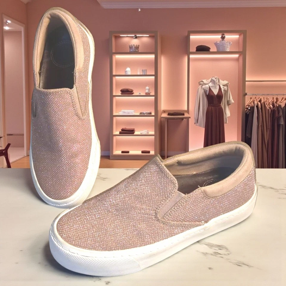 BALLY Pale Pink Bling -Luxe Slip On Leather Shoes Sneakers/ Trainers Sz 7 - Image 1 of 4