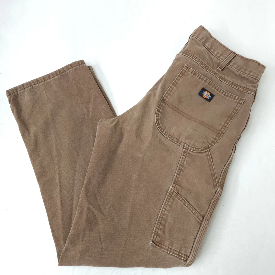 Vintage Dickies Relaxed Fit Brown Duck Canvas Carpenter Pants Mens 34x32 Work - Image 1 of 4