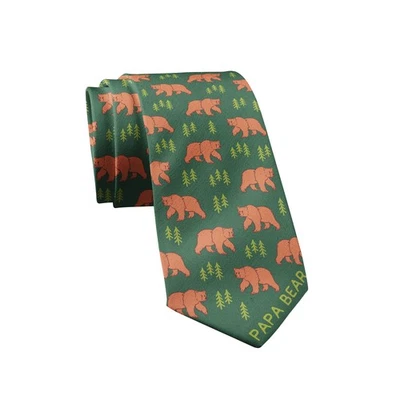 Papa Bear Necktie Novelty Ties for Men Bear Tie for Dad Mens Funny Neckties - Image 1 of 4