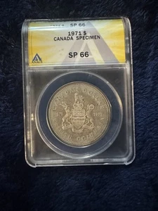 Espécimen de plata Canadá 1971 ANACS dólar canadiense SP66 sin circular - Imagen 1 de 5
