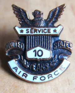 FUERZAS AÉREAS DE ESTADOS UNIDOS - INSIGNIA DE COLECCIÓN DE 10 AÑOS DE SERVICIO - Imagen 1 de 2