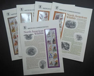 1987 N American Wildlife CP282-CP286 commemorative panels 282-286 MNH Sc 2335a - Image 1 of 4