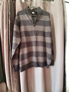 MENS TAG XXL BLACK GREY LONG SLEEVE LIGHT WEIGHT 1/4 ZIP IN THE FRONT JUMPER - Picture 1 of 4