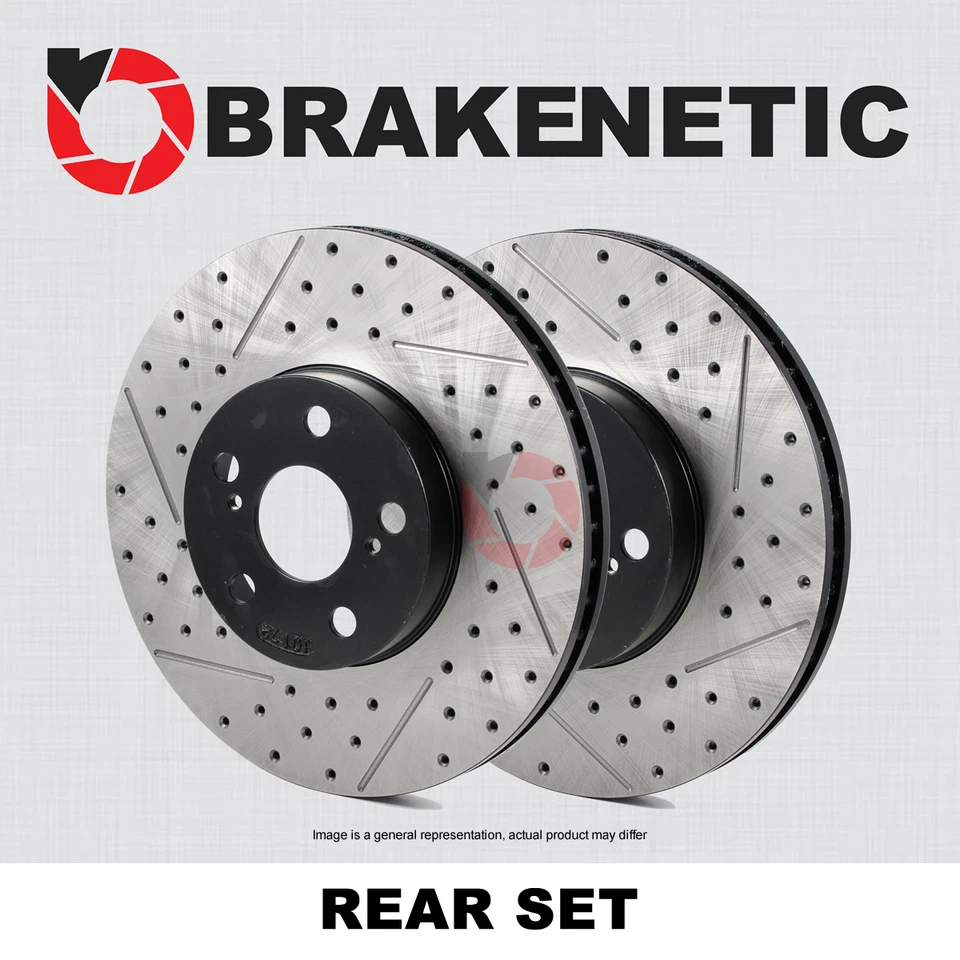 REAR BRAKENETIC Drill Slot Brake Rotors Alfa Romeo Giulia Stelvio BNP02011.DS - Image 1 of 1
