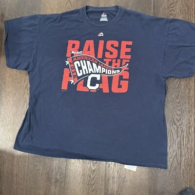 Camisa Division 2016 Cleveland Indians / Guardians “Raise The Flag”; Majestic; 2X - Imagem 1 de 4