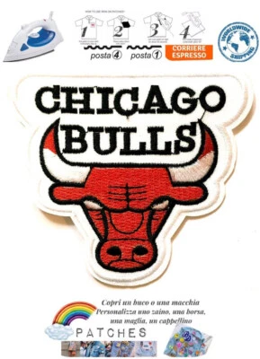 Patch Chicago Bulls basket toppa termoadesiva pallacanestro badge logo iron NBA