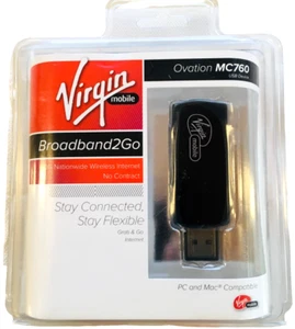 USB Virgin Mobil WiFi Broadband2Go 3G Mobile Ovation Wireless MC760 Fits PC Mac - Picture 1 of 8