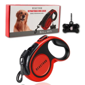 New Beastron Dog Leash Heavy Duty Retractable + Waste bag Dispenser Tangle-Free - Picture 1 of 5