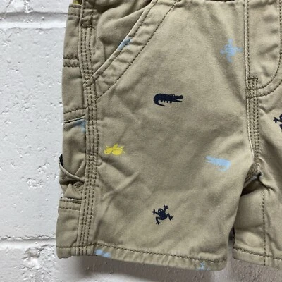 Y2K OshKosh B'Gosh VESTBAK Ropa Bebé Niños Talla 12M Caqui Mono Pantalones Cortos Foto 1 de 4