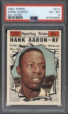 1961 Topps #577 Hank Aaron All Star PSA 6