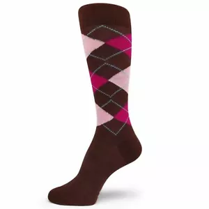 Calcetines de vestir marrón/rosa claro/rosa claro para hombre/padrinos MA086 - Imagen 1 de 1
