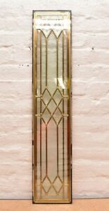 Stained Glass Window Panel Sidelight Transom 33 3/8" X 6 1/4" TEMPERED CASING