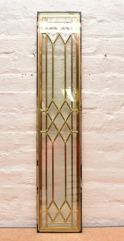 Stained Glass Window Panel Sidelight Transom 33 3/8" X 6 1/4" TEMPERED CASING Cover