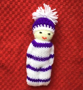 Knitted COMFORT POCKET PAL Izzy style doll Collectable Character TILLY AMETHYST - Picture 1 of 7