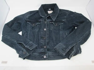 Levis Black Denim Jean Jacket Youth Size M Medium Girls - Picture 1 of 10
