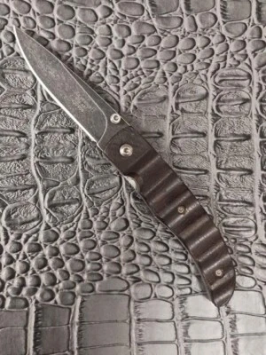 C Jul Herbertz Wood Handle Stainless-Steel Black Oxide Spear Point Pocket Knife - Image 1 of 4