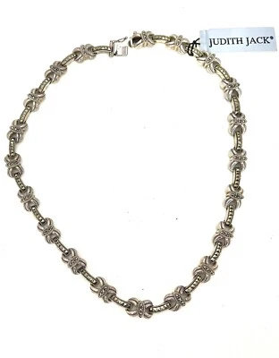 COLLAR JUDITH JACK MARCASITA 16" PLATA ESTERLINA 925 CUELLO #132 Foto 1 de 4