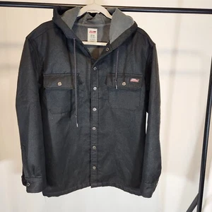Dickies Black Hooded Canvas Fleece Lined Work Jacket Sz Med 38-40 - Picture 1 of 9