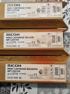 3x Original Ricoh für MP C2551HE, 841505, 841506, 841507 (Cyan, Yellow, Magenta) - Bild 1 von 5