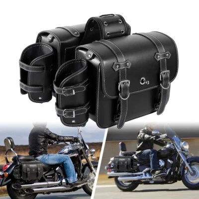 Motorcycle Side Saddle Bags For Yamaha V-Star 650 950 1100 1300 Classic Stryker - Image 1 of 4