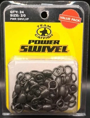 🎣 Team Catfish ~ Power Swivel ~ 数量 24,尺寸 2/0 ~ PWR SWVLVP ~ 超值包装 — 第 1/2 张图片