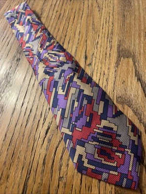 Corbata de seda geométrica abstracta Missoni Wild usada en excelente estado vintage años 80 hecha en Italia Foto 1 de 4