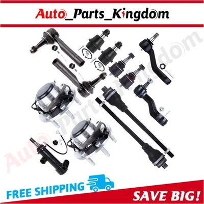 13Pcs Front Ball Joint Tie Rod End Link For 2003-2006 Cadillac Escalade GMC 2WD - Image 1 of 4