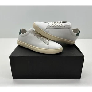 Clae Men's Bradley Court Sneaker White Leather Trekking Green Size 7 NIB #02S - Picture 1 of 10