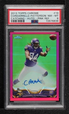 2013 Chrome BCA Pink Refractor Rookie /75 Cordarrelle Patterson PSA 8 Auto RC - Image 1 of 2