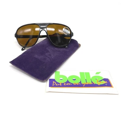 NOS vintage BOLLÉ 424 sunglasses - France 1980's - Black - Large - ORIGINAL - Photo 1/4