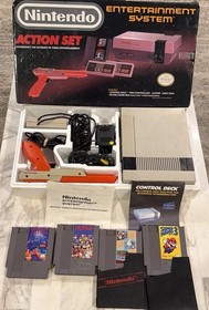 NES Action Set Console Nintendo Completo CIB Testato Super Mario Bros Duck Hunt
