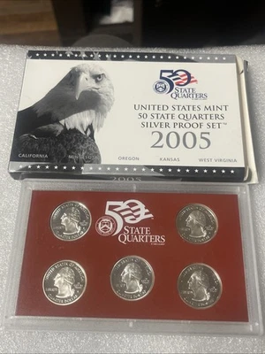 2005 United States Mint 50 State Quarter Silver Proof Set - Image 1 of 2