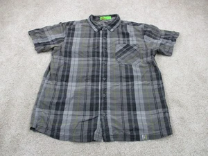 SmartWool Shirt Mens Medium Gray Plaid Merino Wool Blend Short Sleeve Button Up - Picture 1 of 11