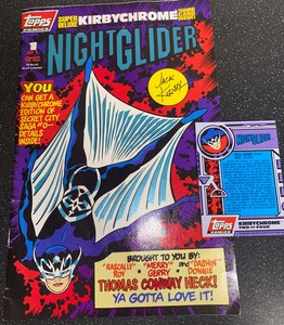 NIGHT GLIDER # 1 WITH CROME TRADING CARD (JACK KIRBY) TOPPS COMICS( 1993) VF-NM