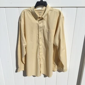 LL Bean Shirt Men’s Long Sleeve Button Down Trim Fit Yellow XXL Reg - Picture 1 of 3